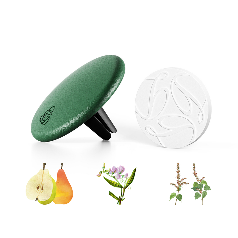 Freesia - Green Lambskin Car Diffuser and Insert