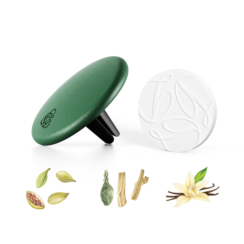 Oud - Green Lambskin Car Diffuser and Insert