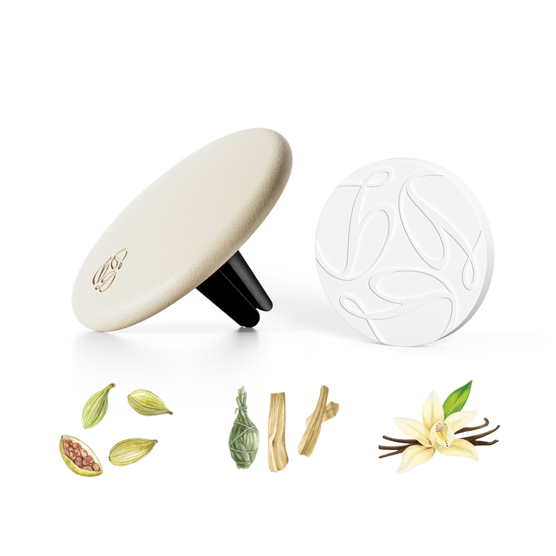 Oud - Cream Lambskin Car Diffuser and Insert