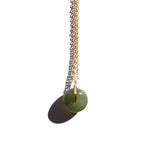 Coin — Green jade hollow necklace - seree