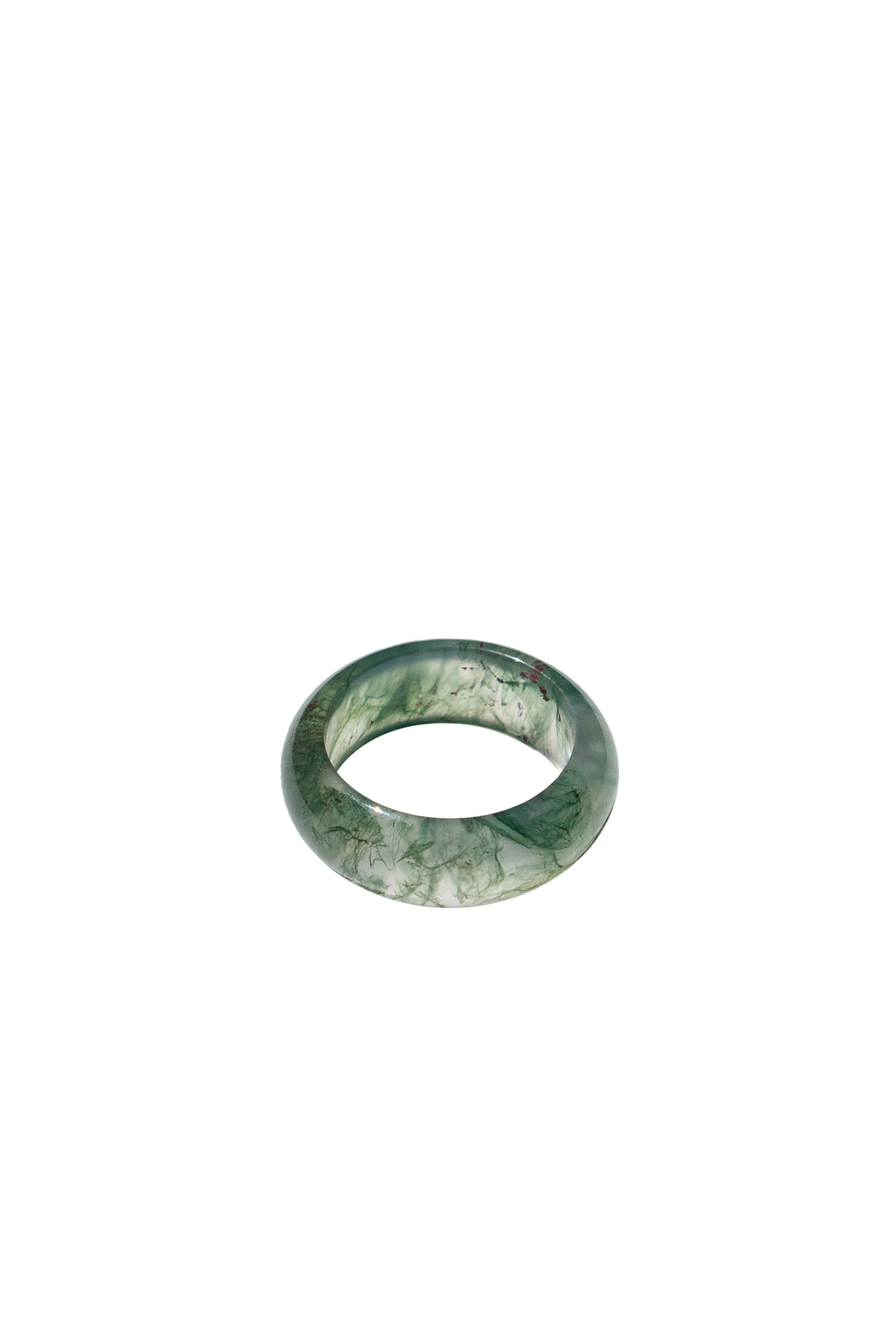 Seaweed — Green jade stone ring - seree