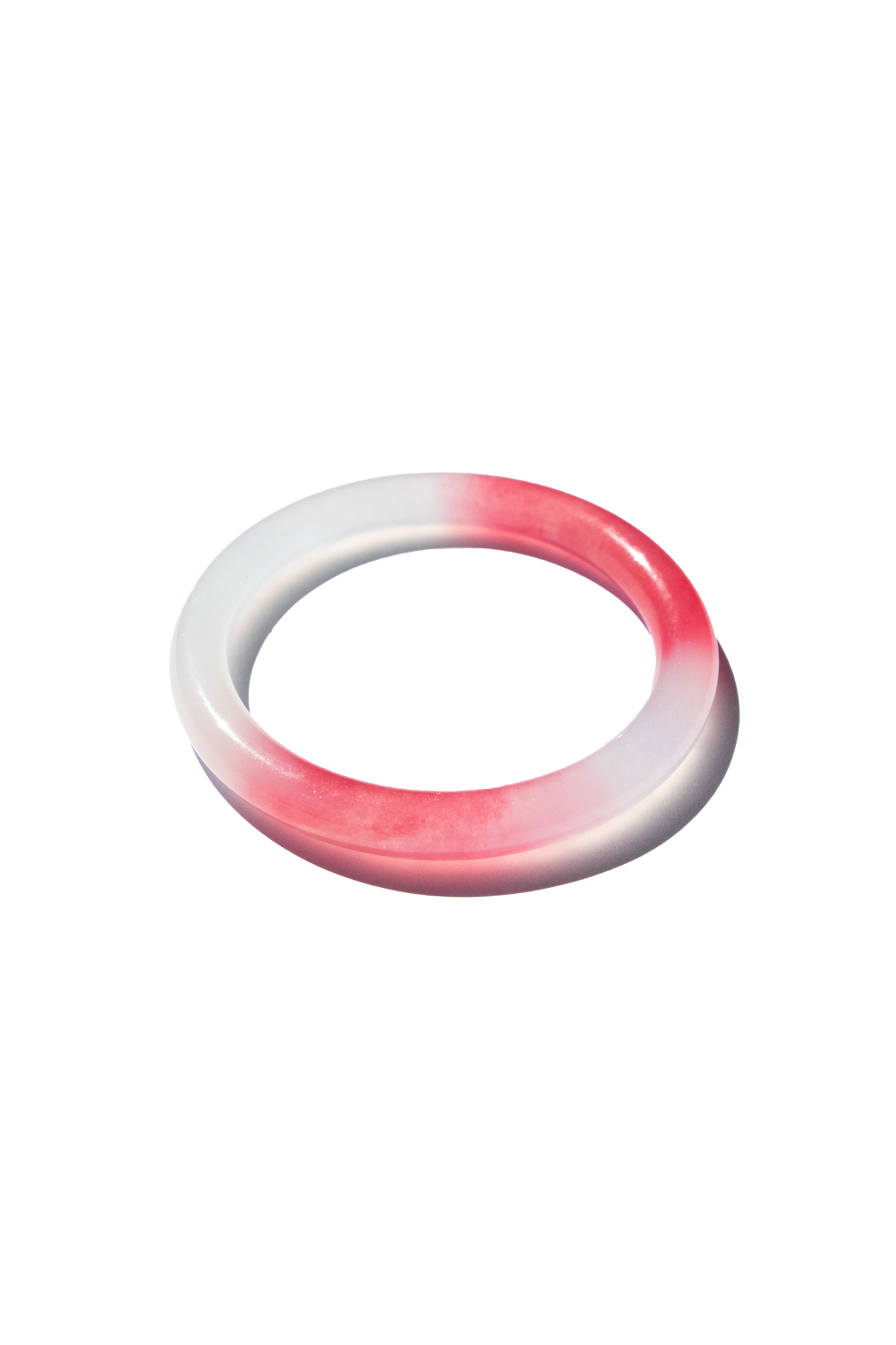 Blush skinny — Pink skinny round jade stone bangle - seree