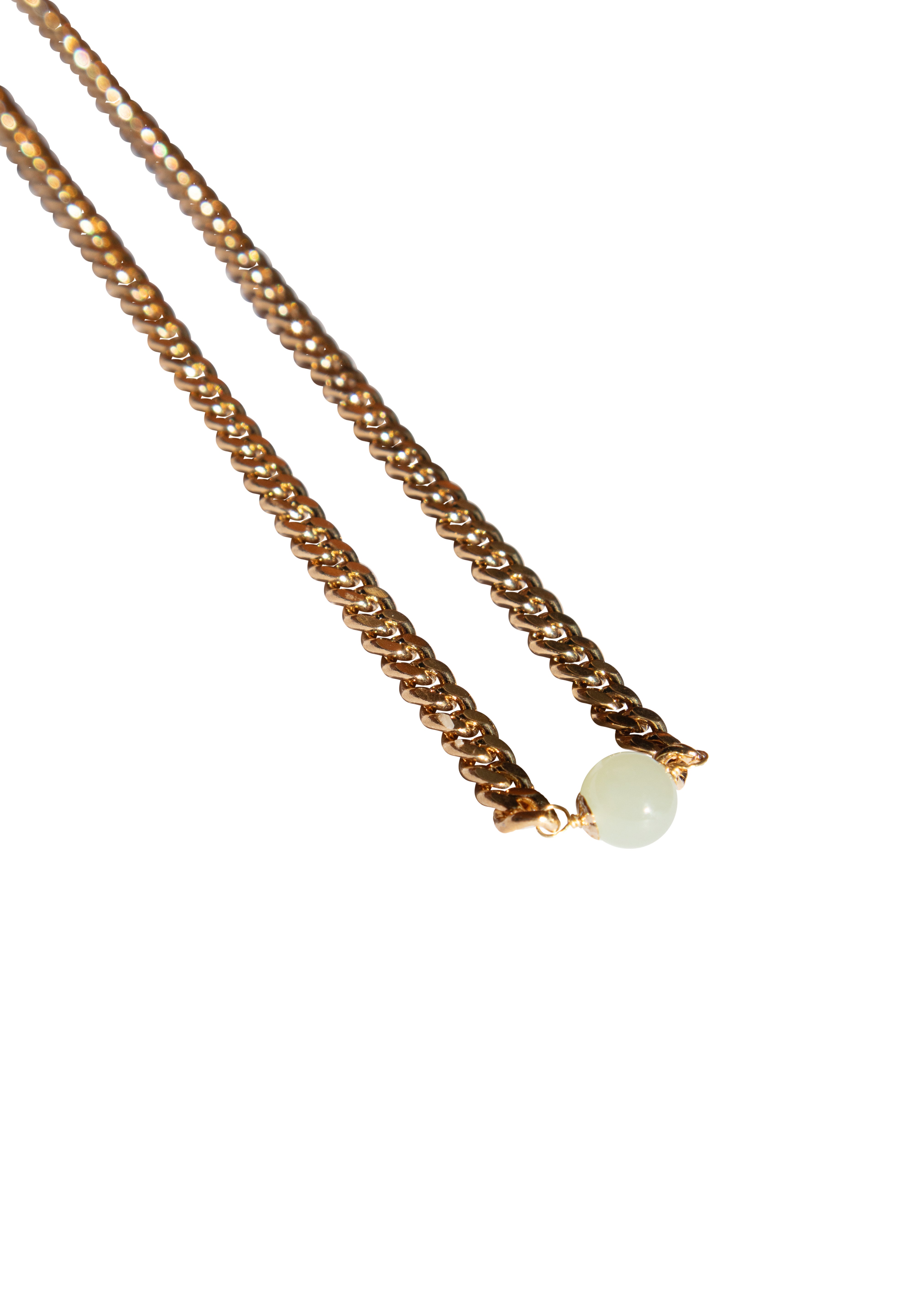 Charlotte — Green jade gold chain necklace - seree