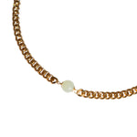 Charlotte — Green jade gold chain necklace - seree