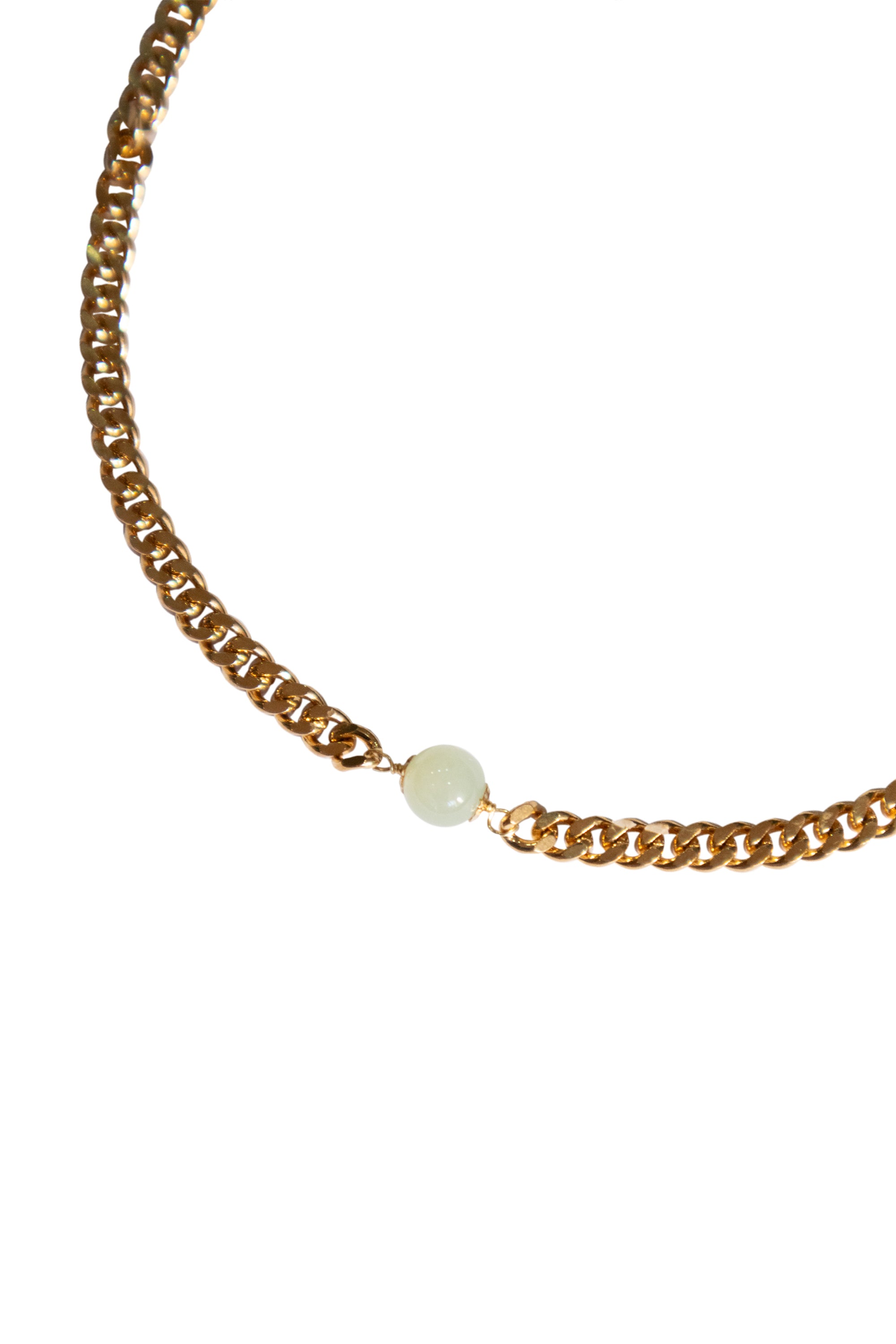 Charlotte — Green jade gold chain necklace - seree