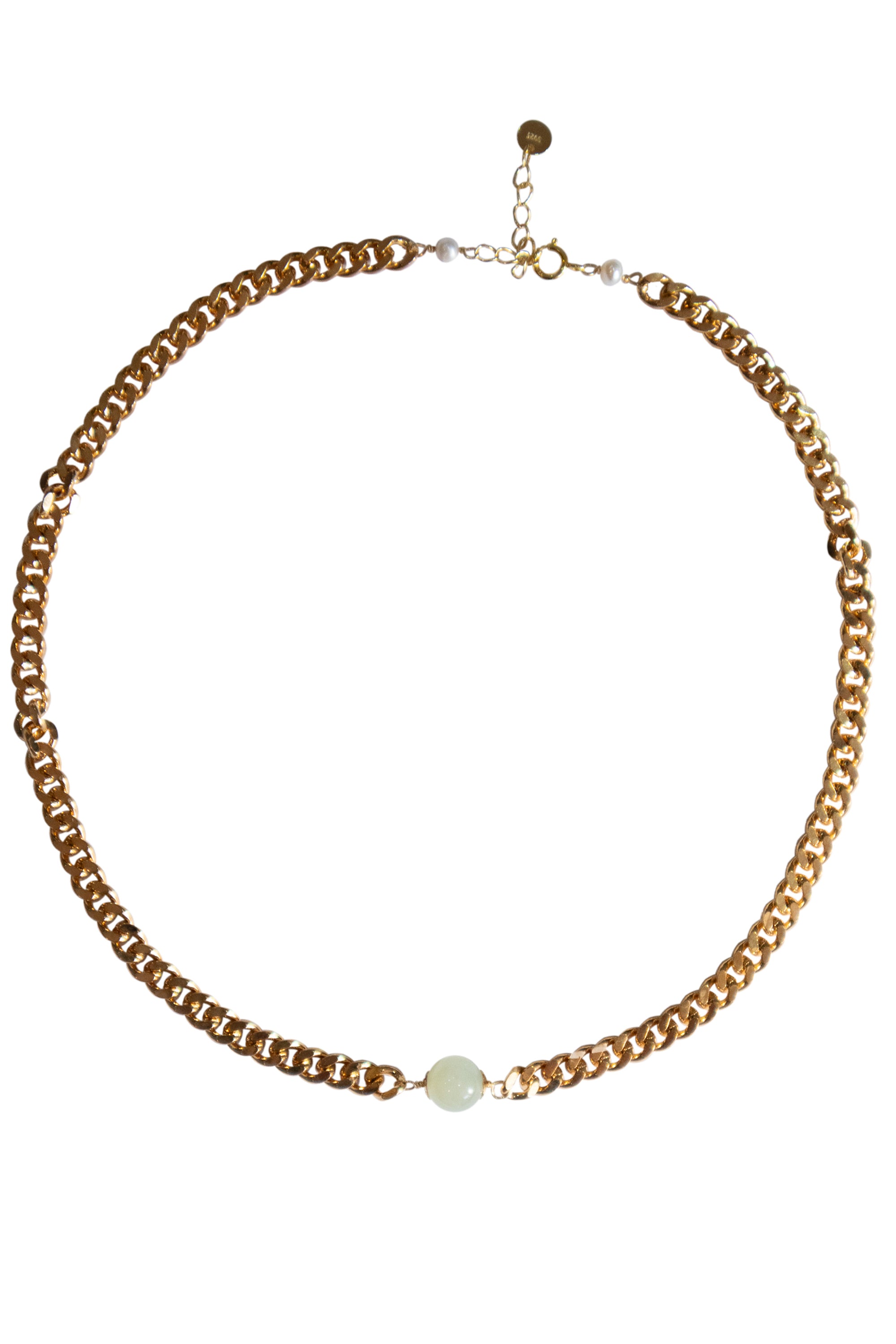 Charlotte — Green jade gold chain necklace - seree