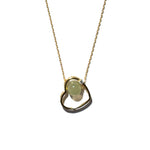 Maison heart — Green jade & zircon pendant necklace - seree