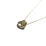 Maison heart — Green jade & zircon pendant necklace - seree