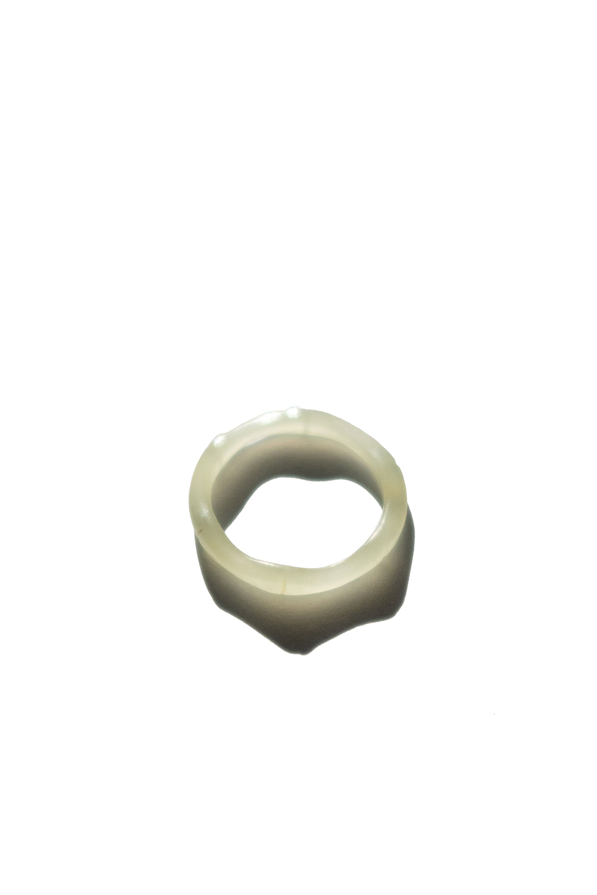 Mermaid — Off white skinny jade ring - seree