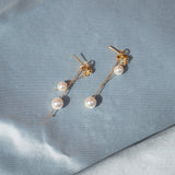 Leighton — Faux pearl pendant earrings - seree