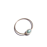 Eden — Freshwater pearl skinny gold ring - seree