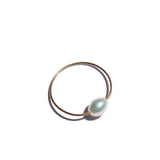 Eden — Freshwater pearl skinny gold ring - seree