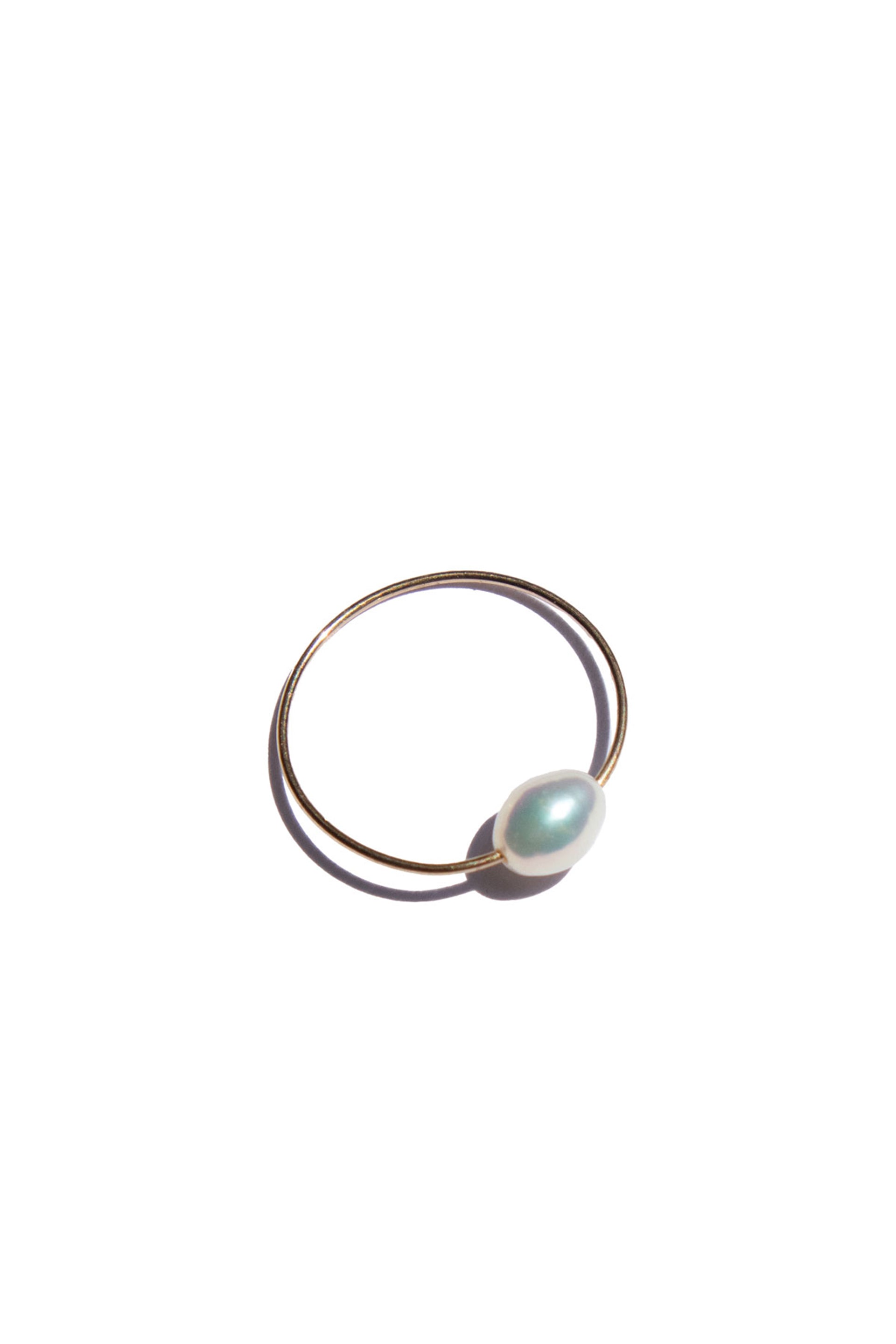 Eden — Freshwater pearl skinny gold ring - seree