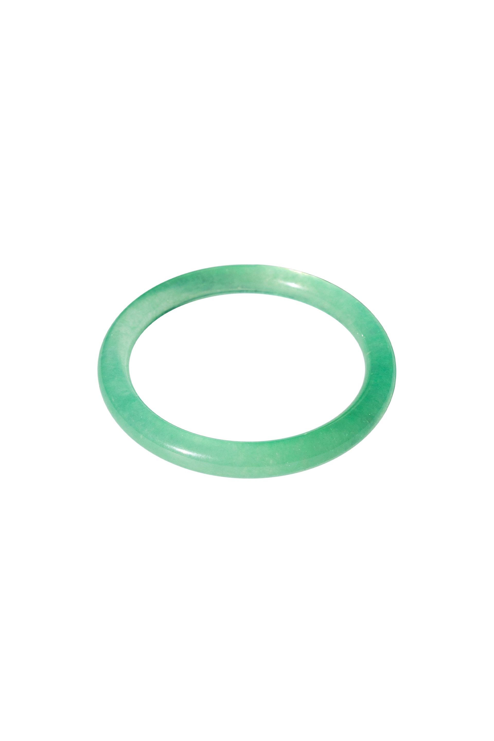 Pond — Cyan skinny round jade stone bangle - seree