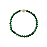 Clara — Pearl and green chalcedony beaded bracelet - seree