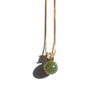 Esther — Green jade and zircon necklace - seree