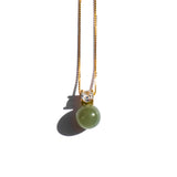 Esther — Green jade and zircon necklace - seree