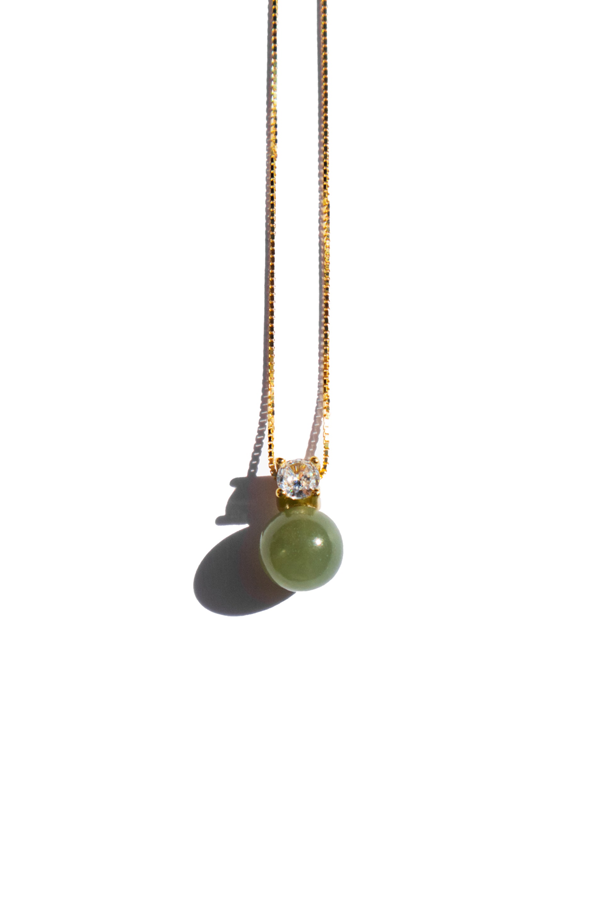 Esther — Green jade and zircon necklace - seree