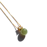 Esther — Green jade and zircon necklace - seree