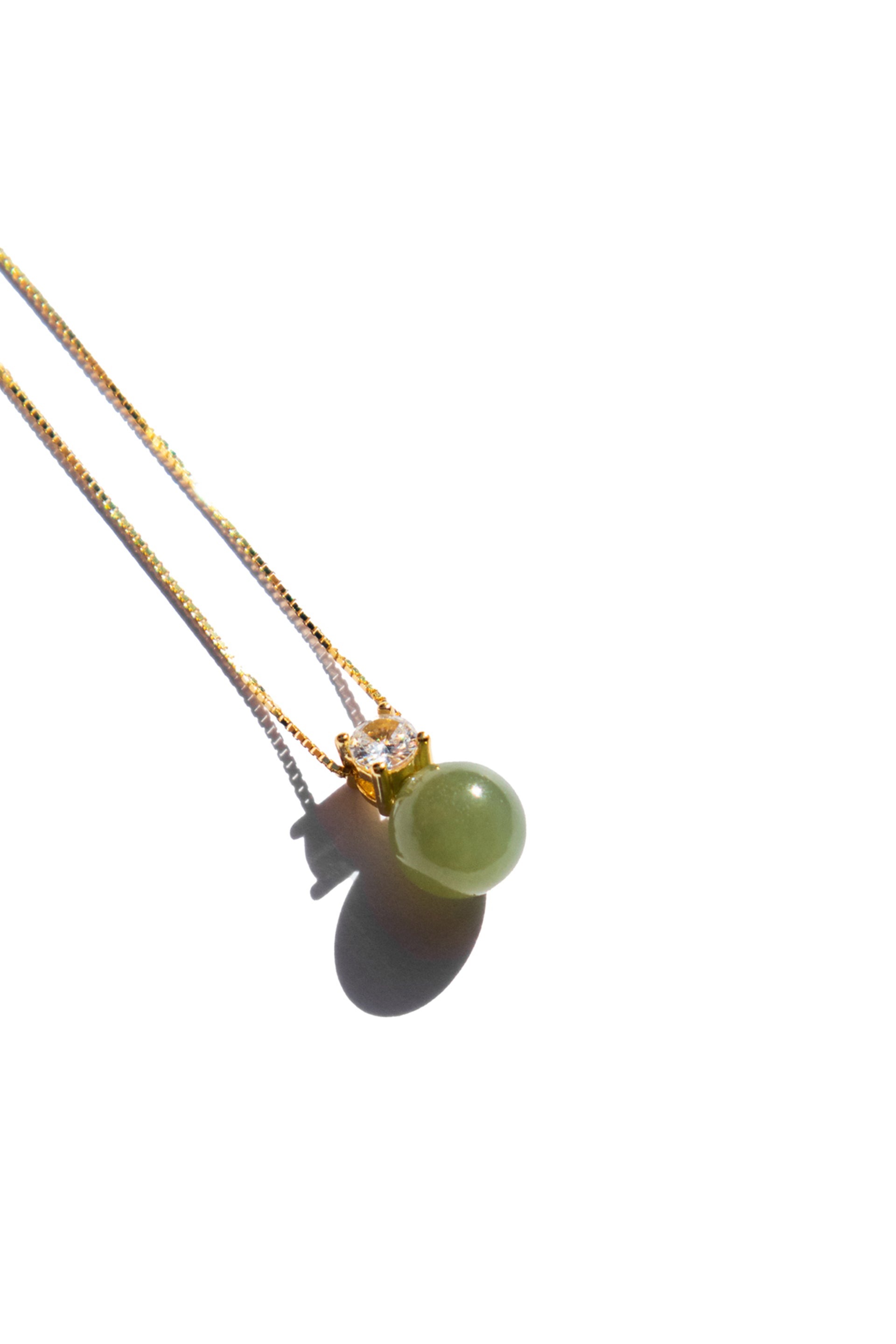 Esther — Green jade and zircon necklace - seree