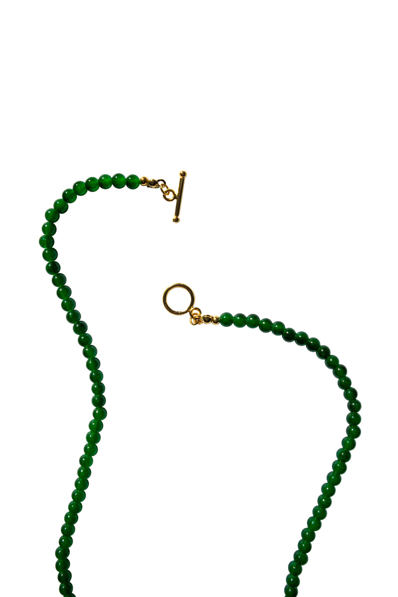 Forest — Green chalcedony beaded necklace