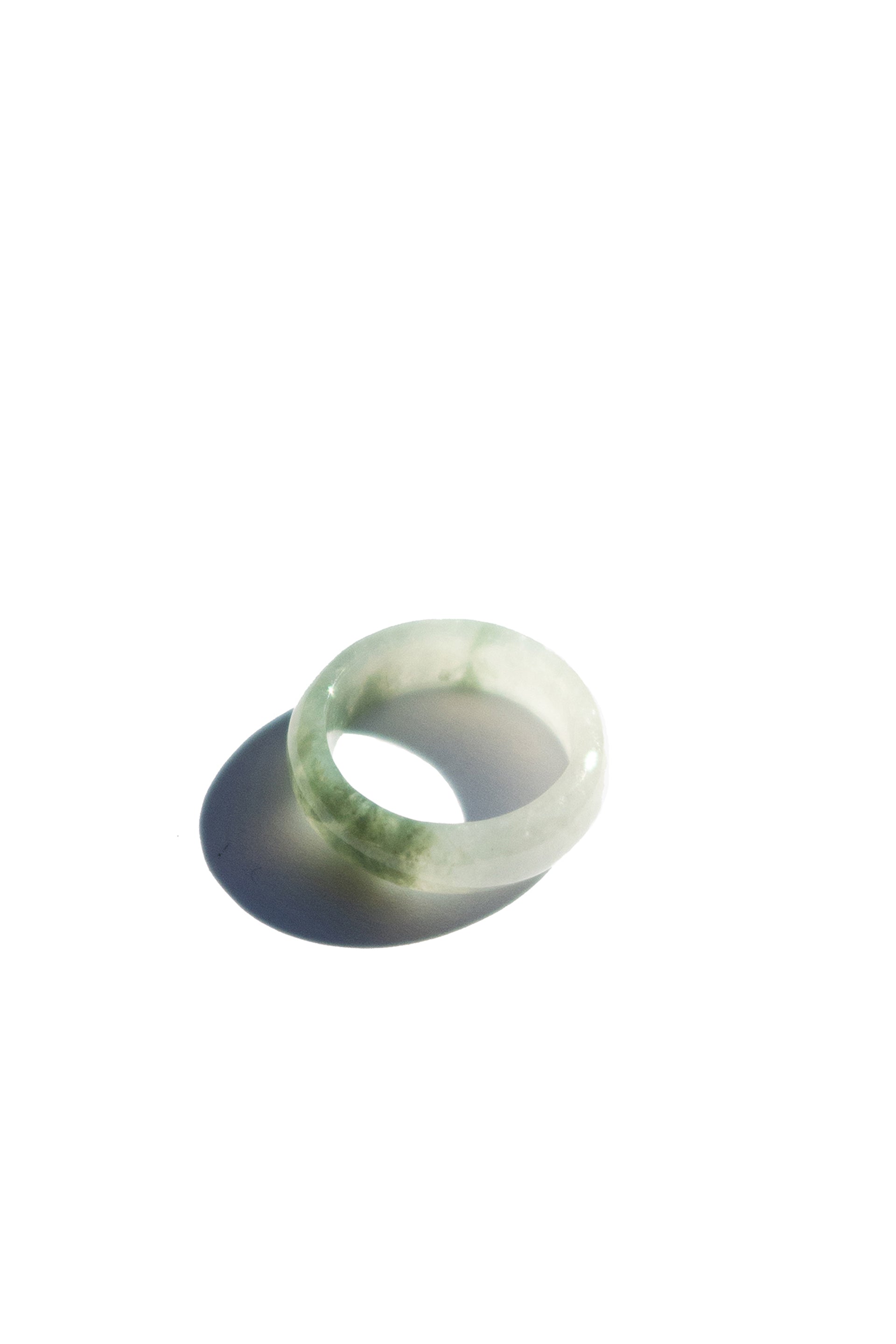 Koi — Mottled green jade ring - seree