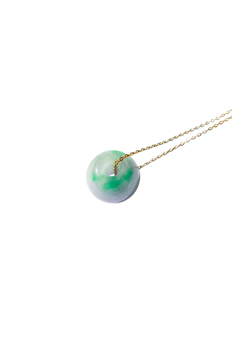 Lavender field — Green purple jade pendant necklace