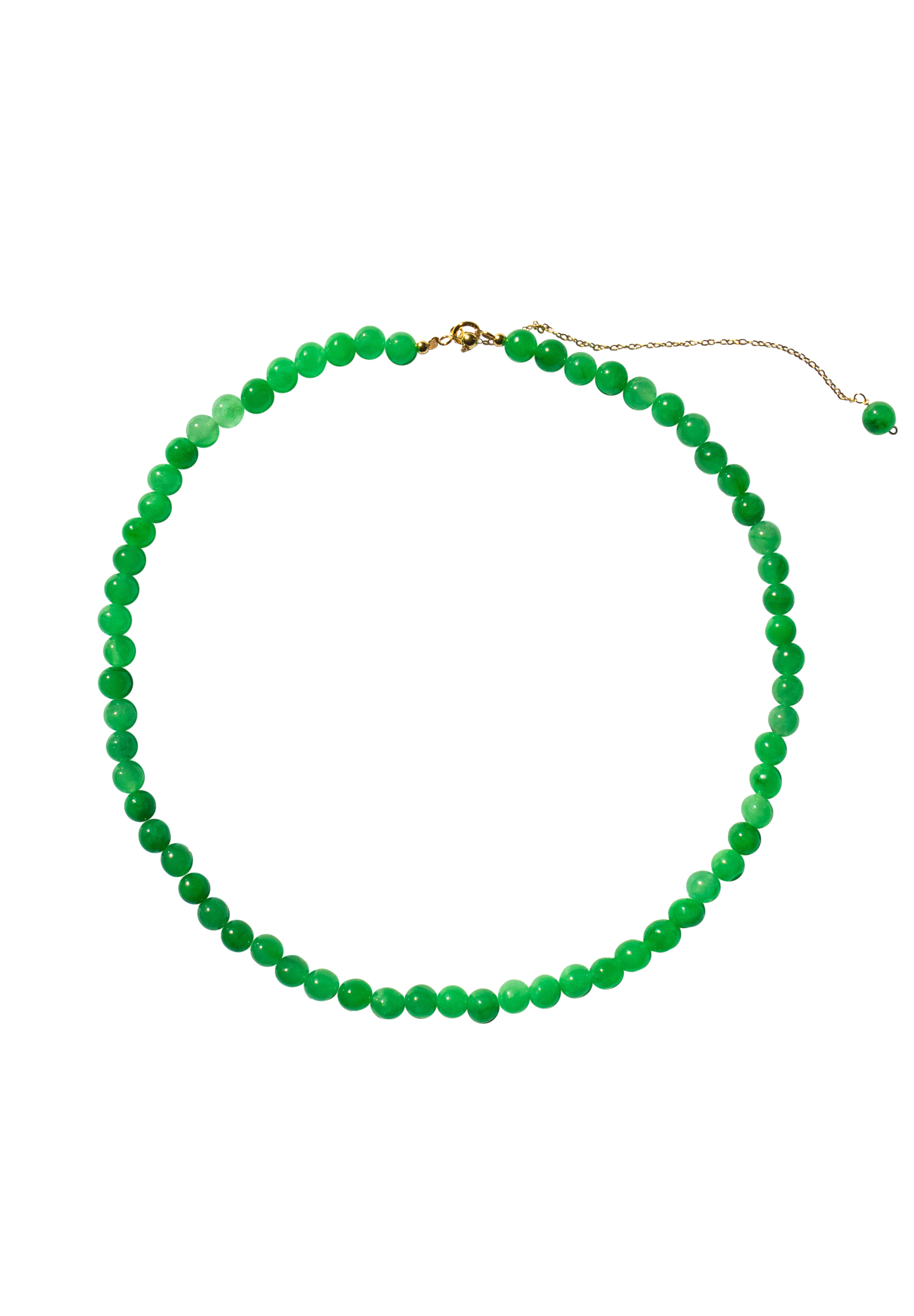 Lime — Green jade beaded necklace - seree