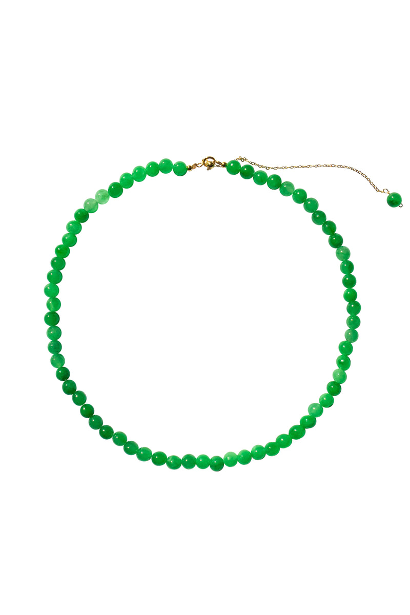 Lime — Green jade beaded necklace