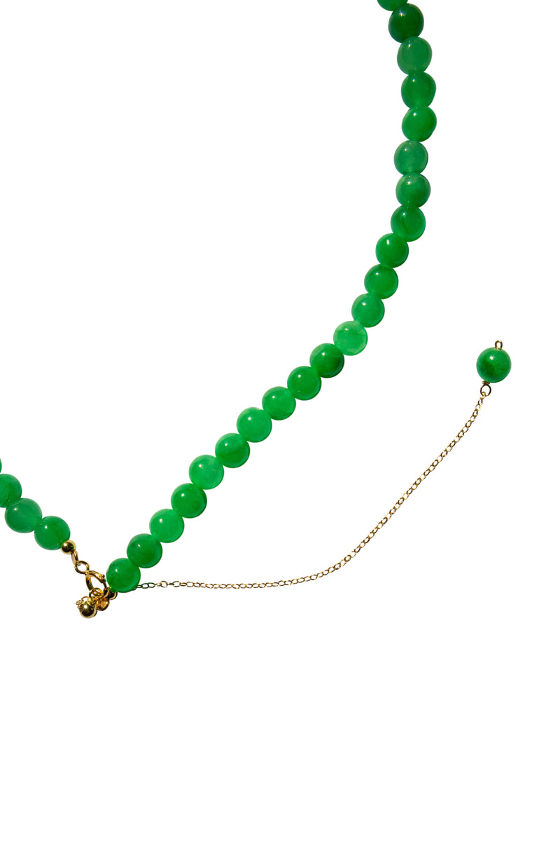 Lime — Green jade beaded necklace