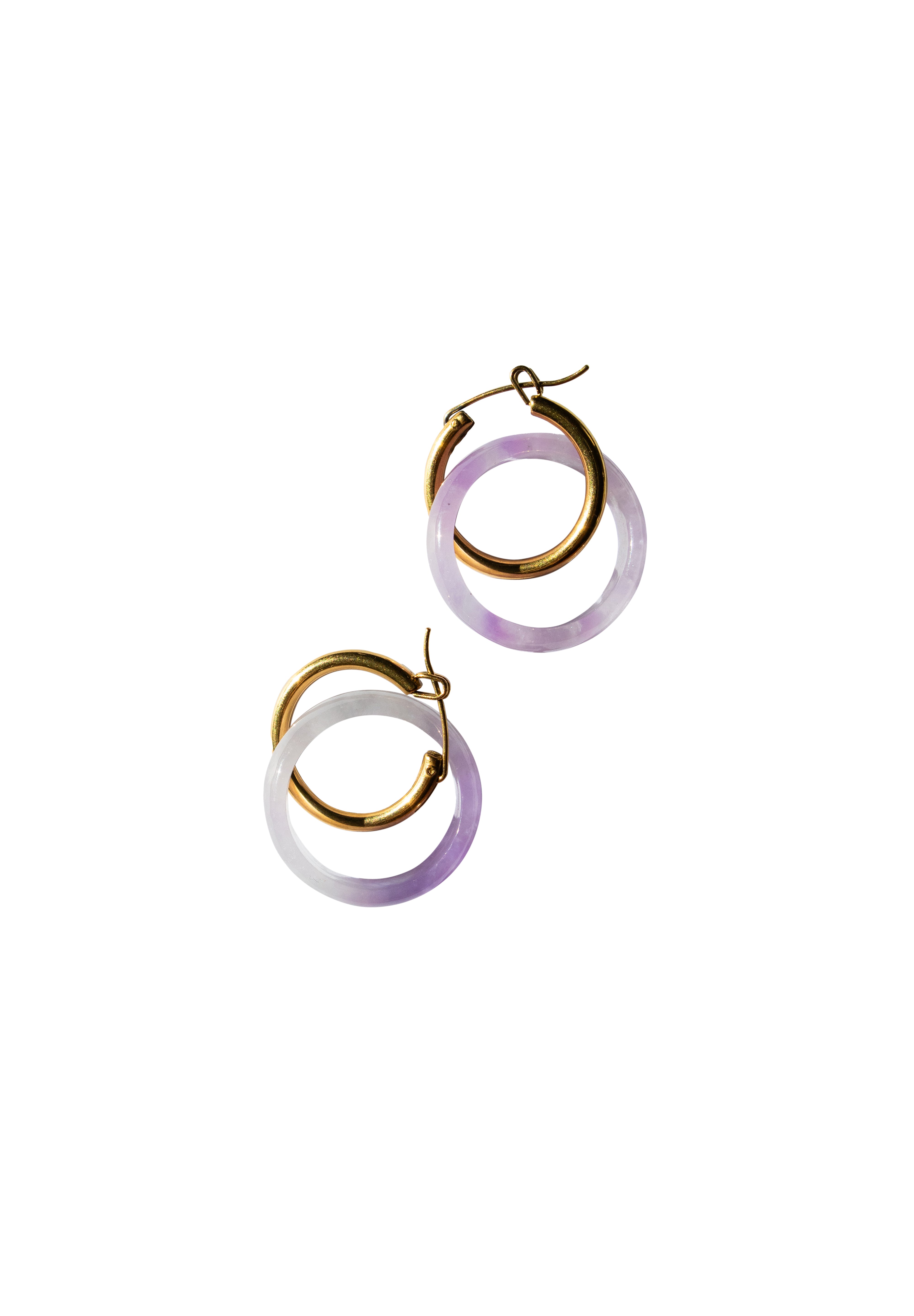 Amelie skinny — Jade stone hoop earrings - seree