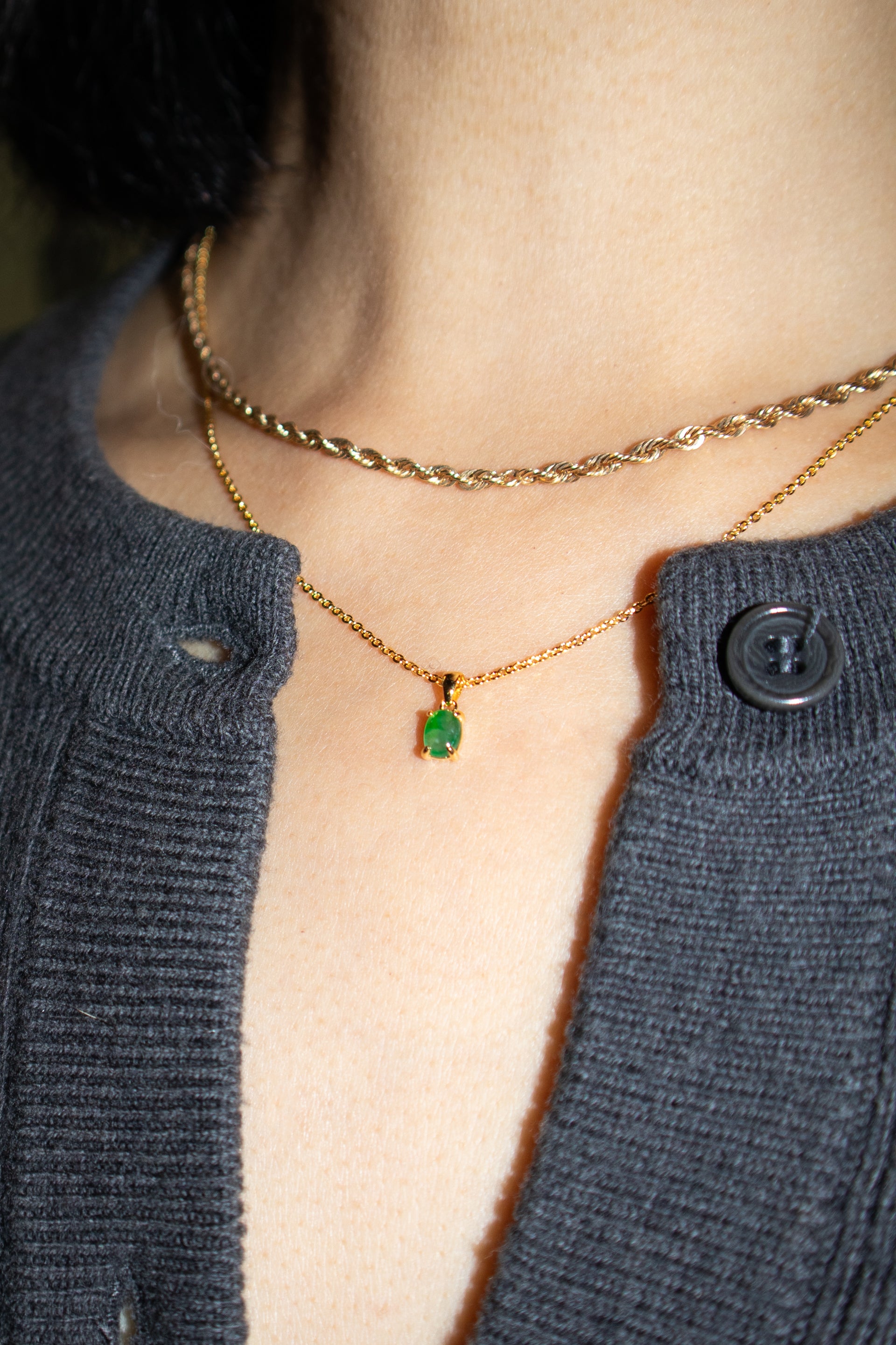 seree atelier | Freya — Imperial green jade necklace - seree