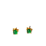 seree atelier | Remi — Imperial green jade stud earrings - seree