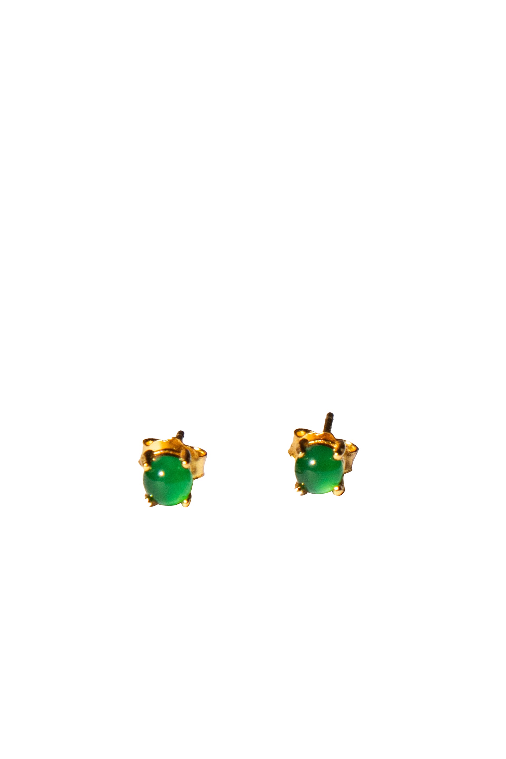 seree atelier | Remi — Imperial green jade stud earrings - seree