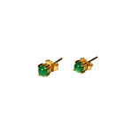 seree atelier | Remi — Imperial green jade stud earrings - seree