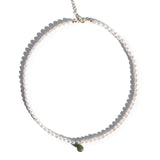 Belle — Pearl and green jade choker - seree