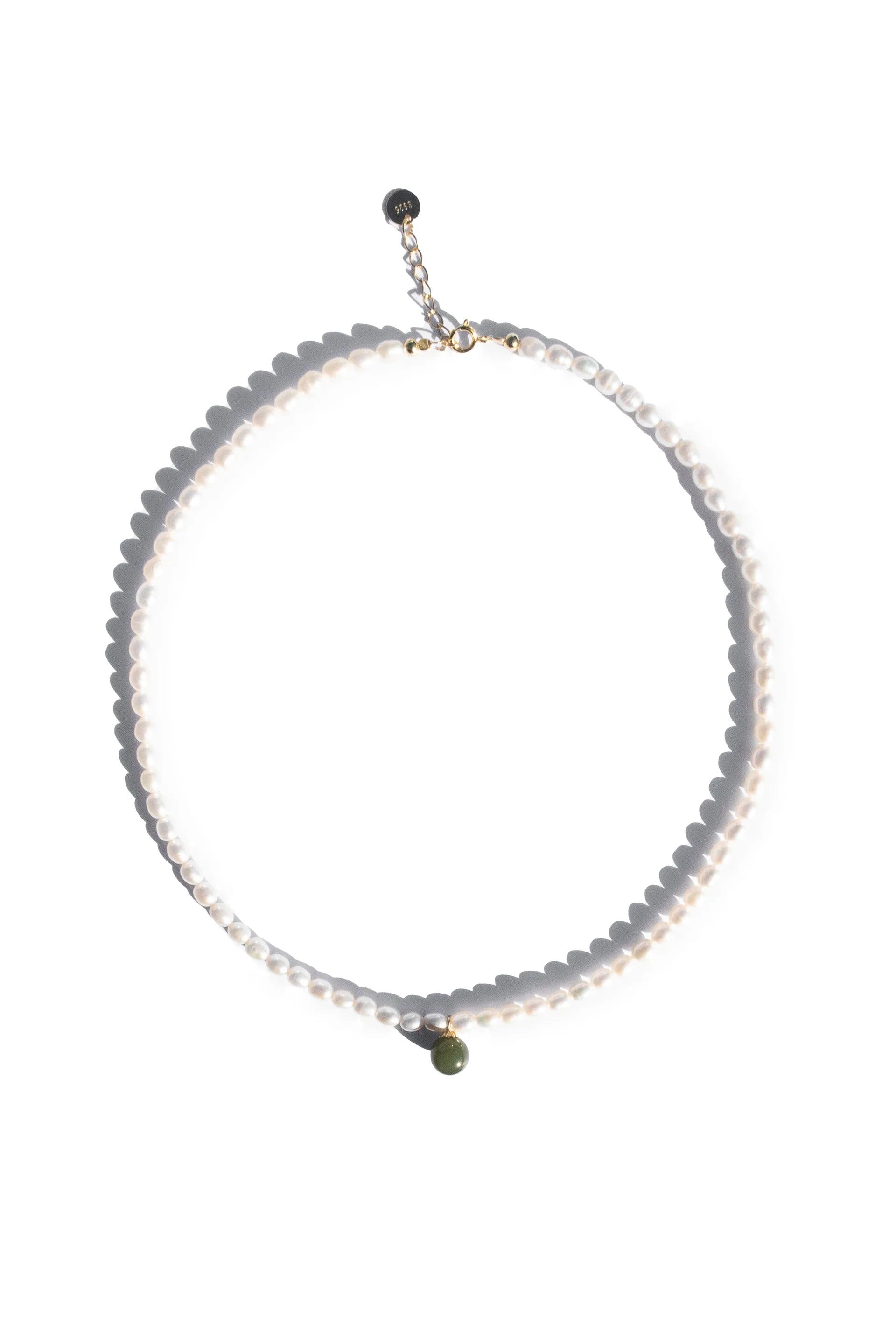 Belle — Pearl and green jade choker - seree