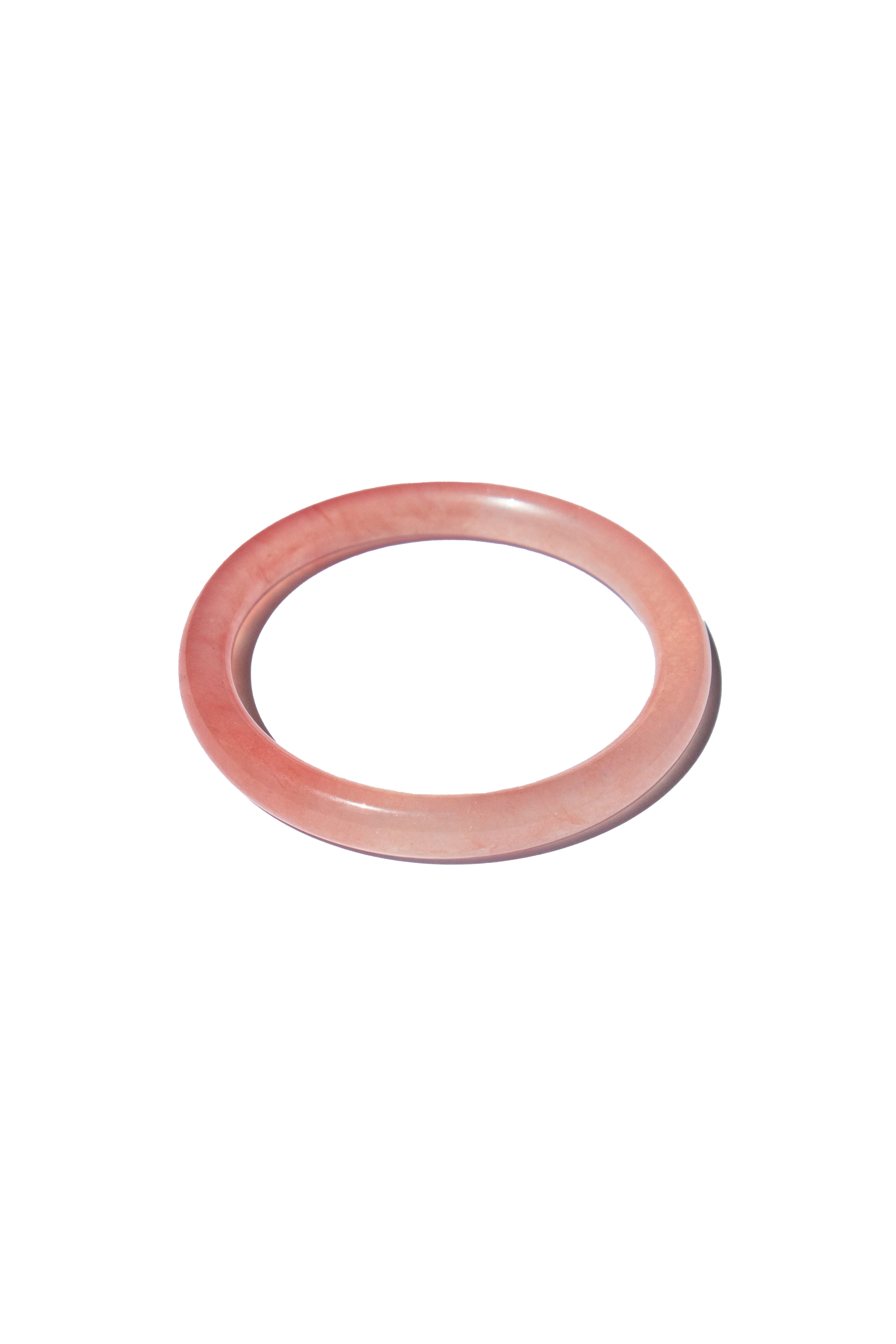 Blush skinny — Pink skinny round jade stone bangle - seree