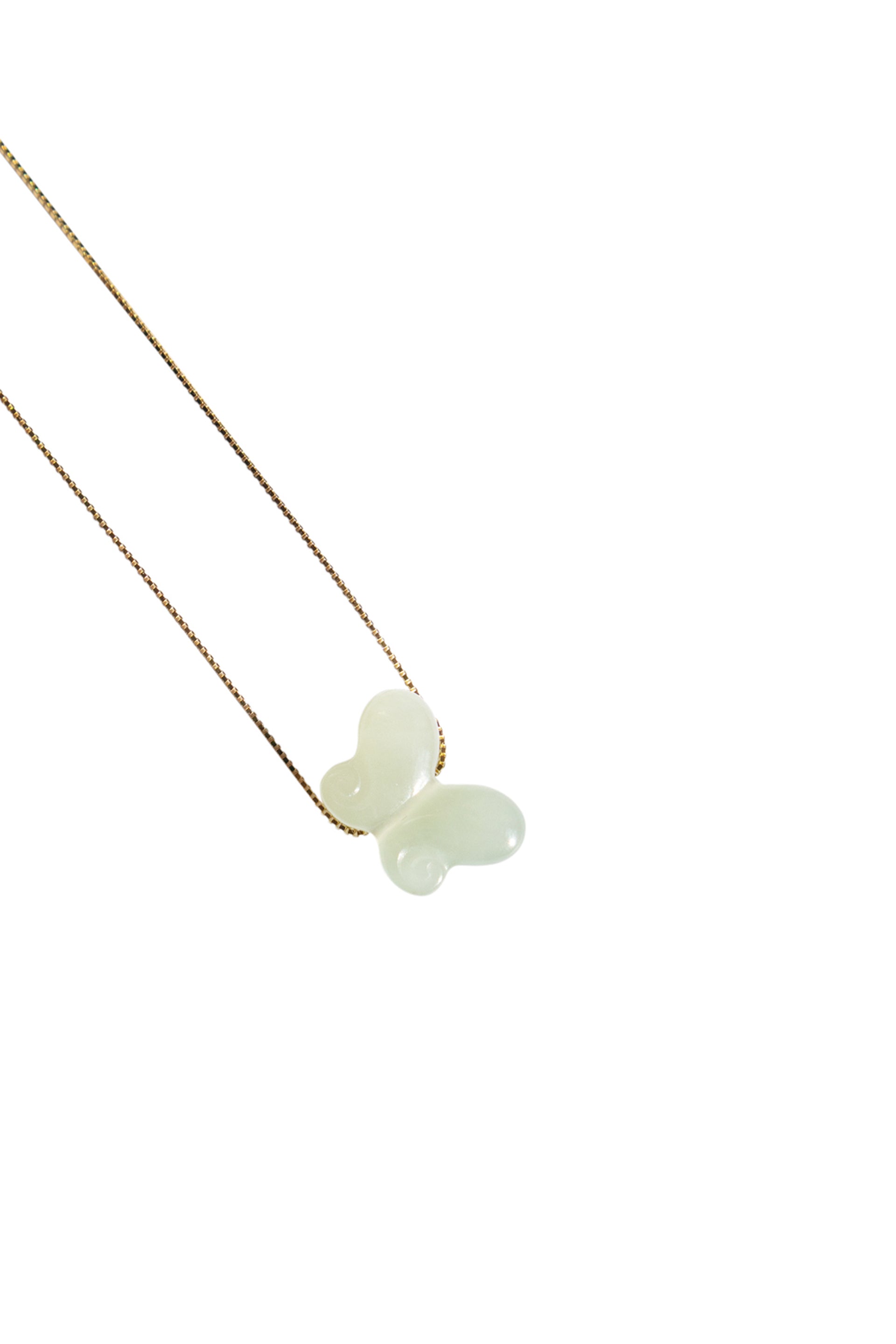 Butterfly I — Green jade pendant necklace - seree