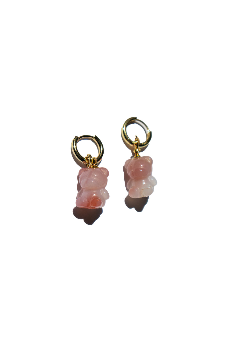 Bear — Agate charm earrings