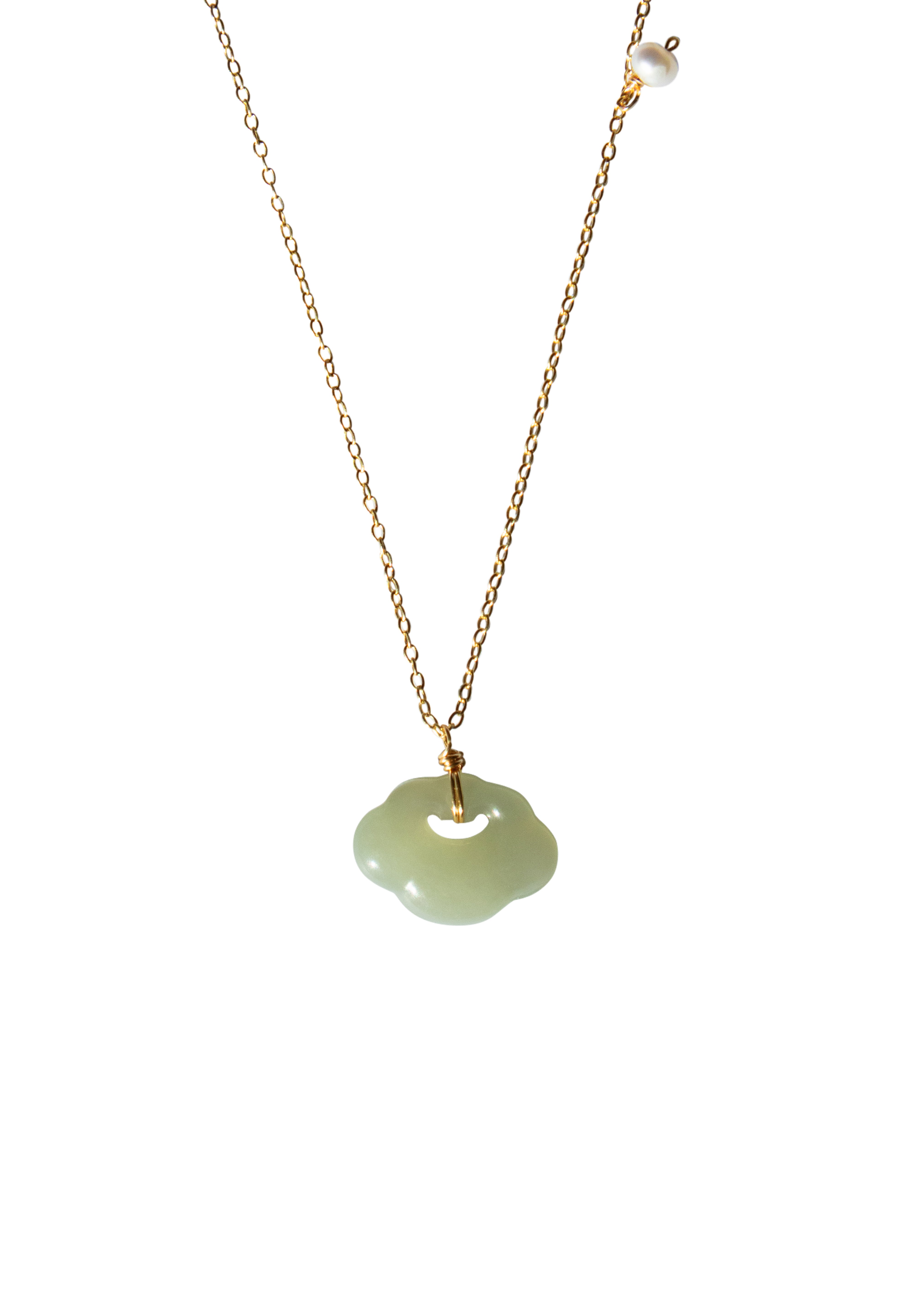 Cloud — Green jade pendant necklace - seree