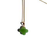 Clover — Green jade pendant necklace - seree