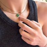 Clover — Green jade pendant necklace - seree