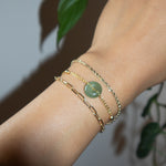 Coin — Green jade gold bracelet - seree