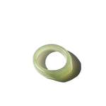 Dia — Structured green jade ring - seree