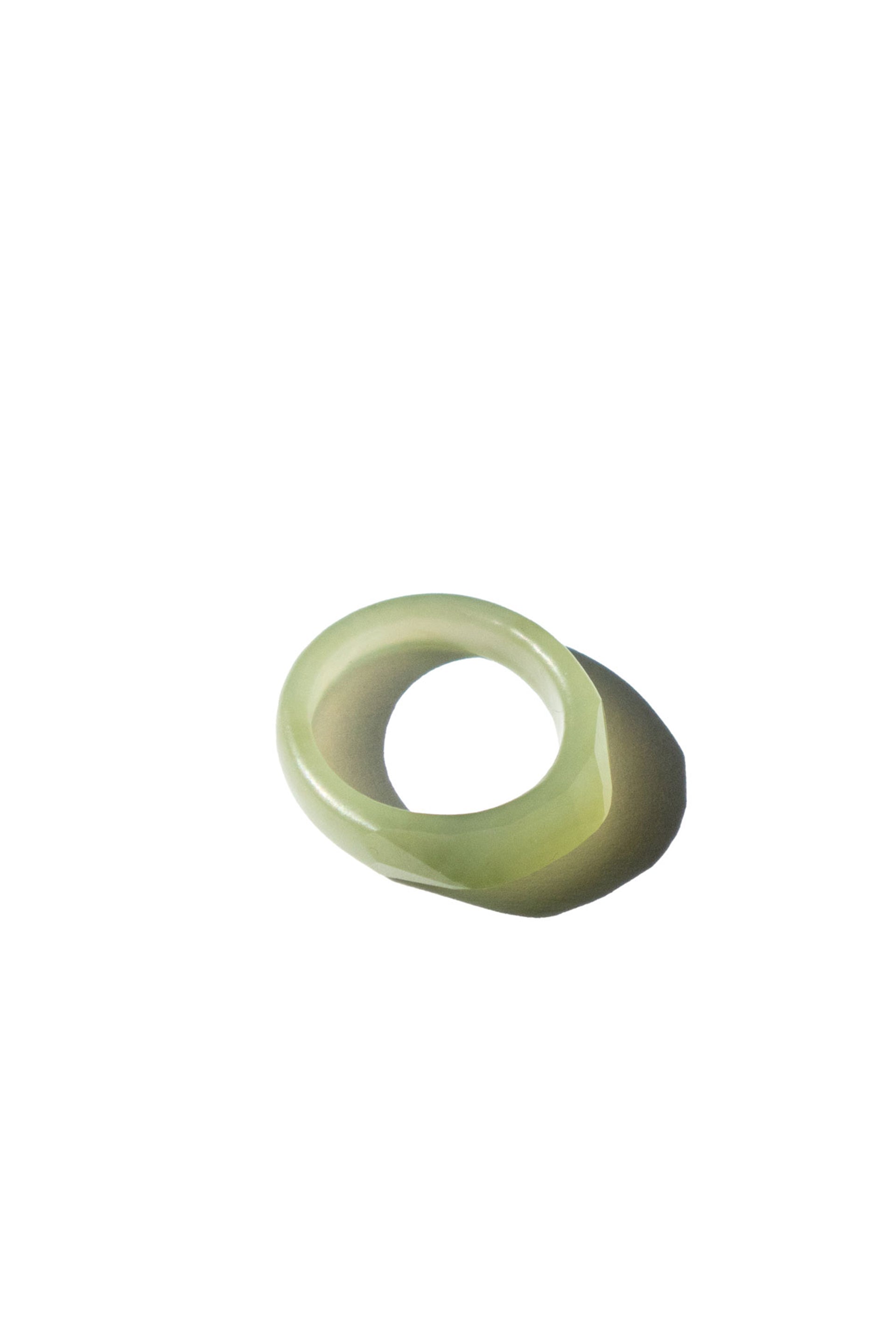 Dia — Structured green jade ring - seree