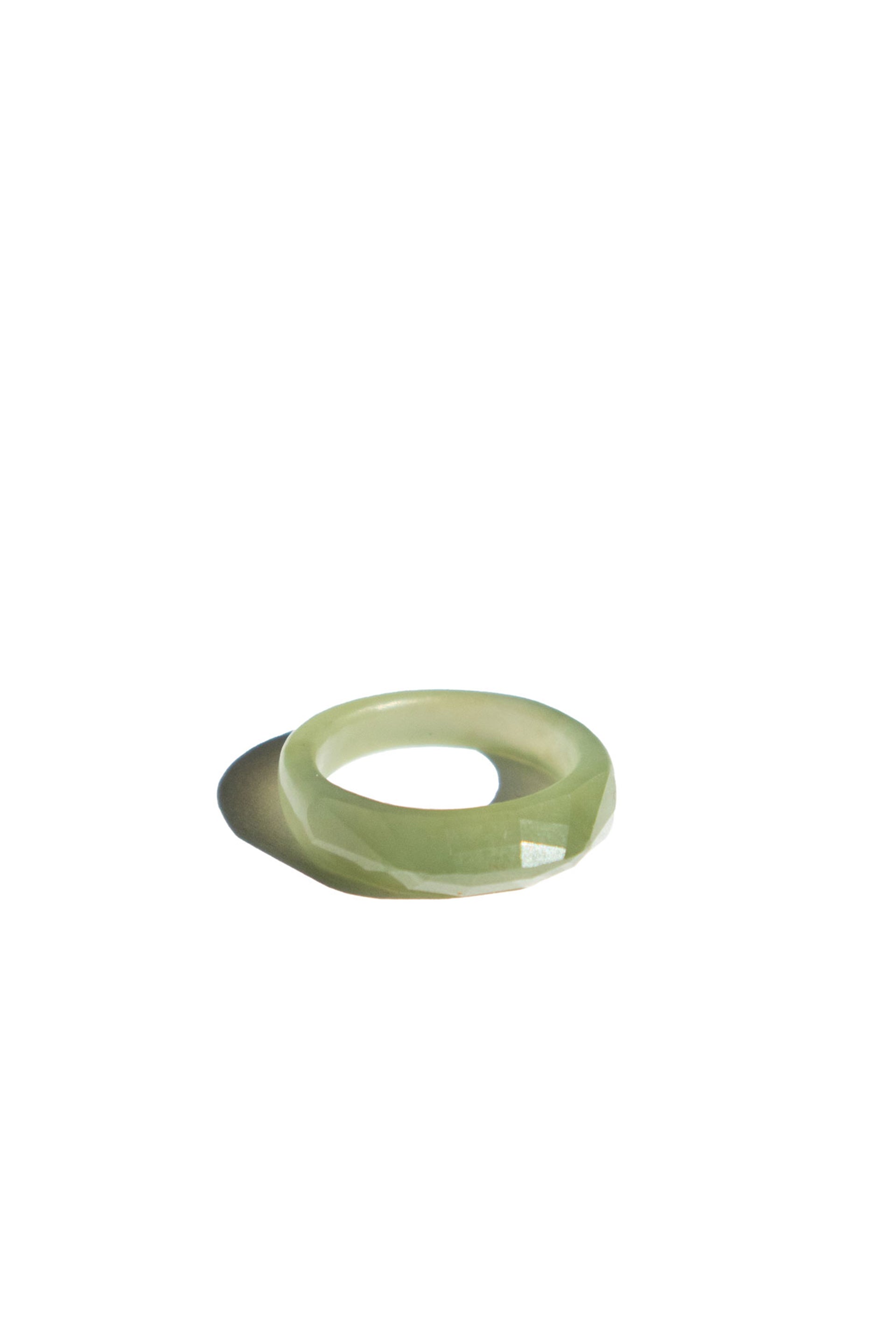 Dia — Structured green jade ring - seree