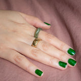 Dia — Structured green jade ring - seree