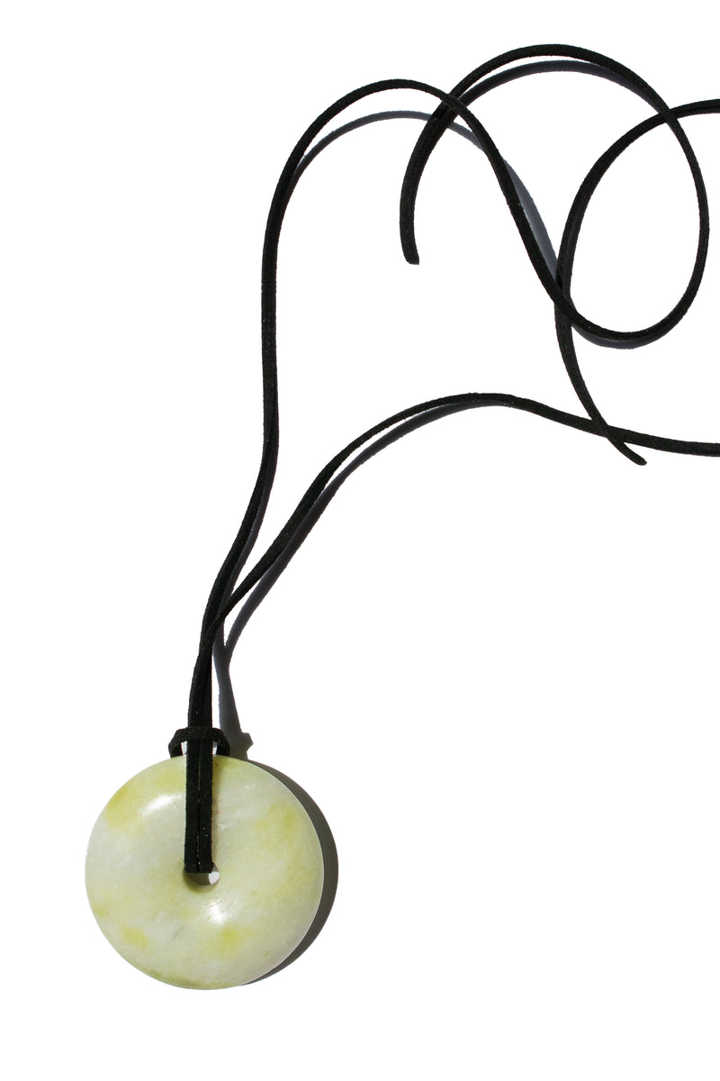 seree-disc-Yellow-green-jade-cord-necklace