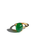 Dew — Green jade stone ring - seree